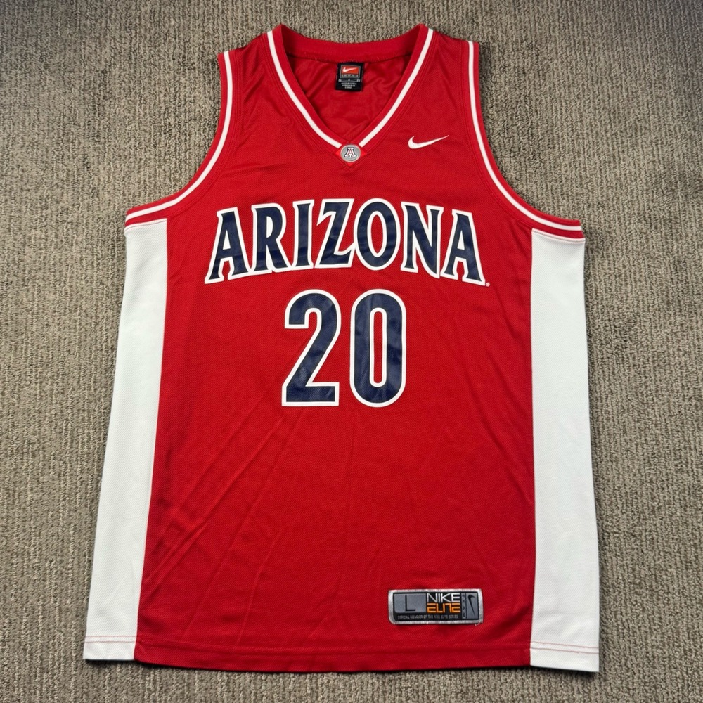 Nike Elite Arizona Wildcats Basketball Jersey Mens Large Red White #20 HO-02-BLM